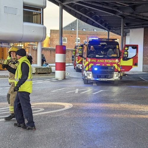 SUSPECTED FIRE ON ST FAITH SEES FIRE CREWS RUSH TO WIGHTLINK TERMINAL