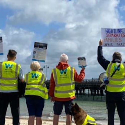 Wightlink Protesters